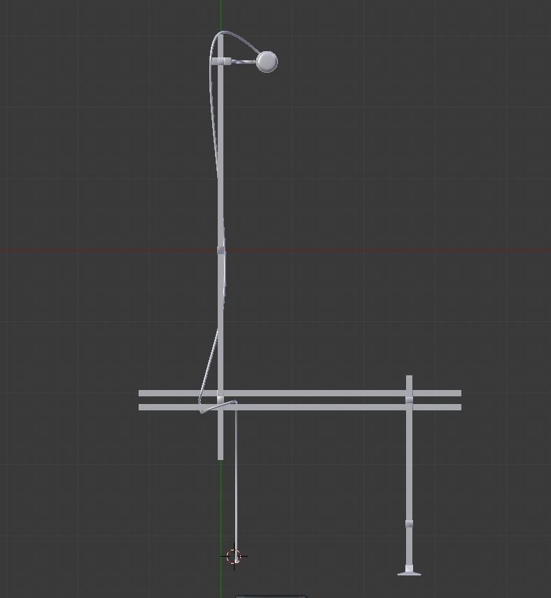 wired microphone with stand 3D model_7