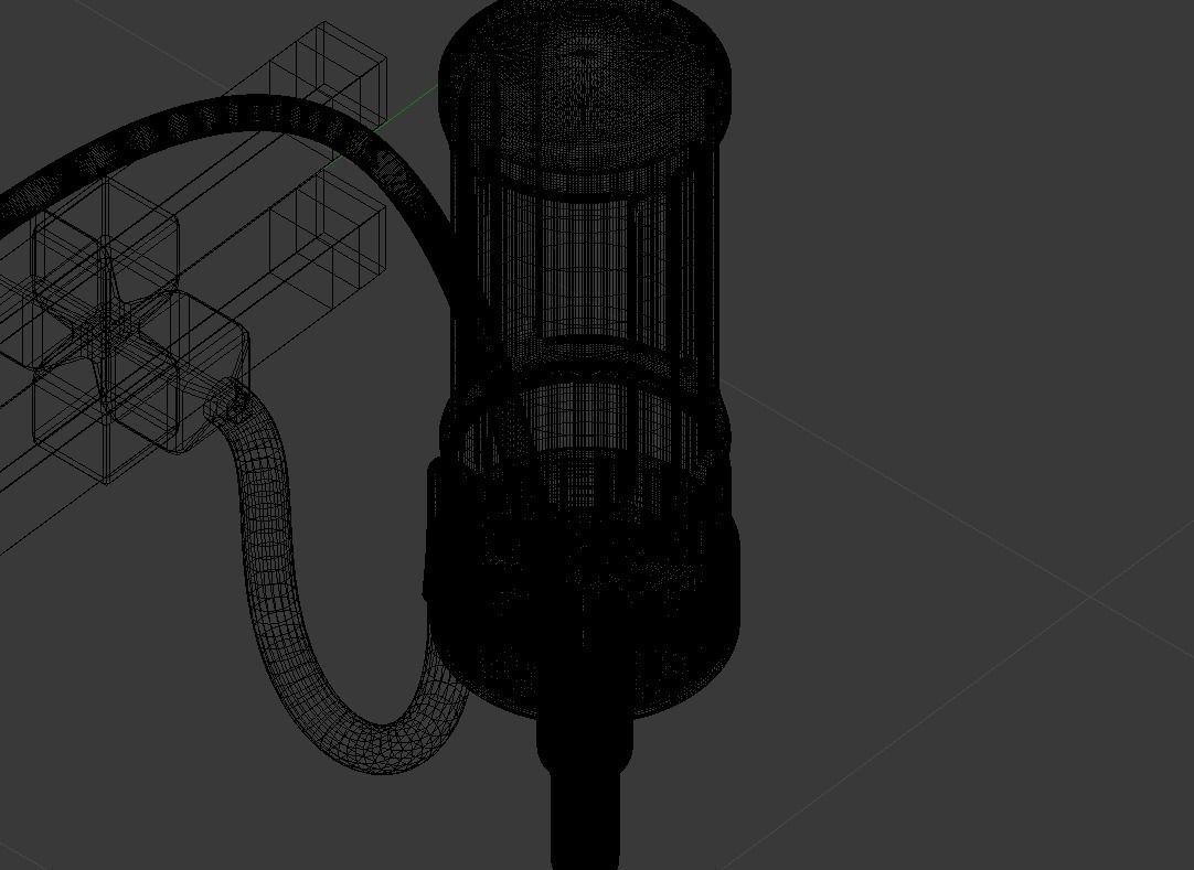 wired microphone with stand 3D model_11