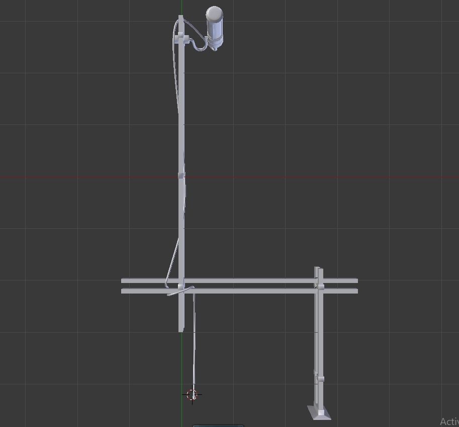 wired microphone with stand 3D model_6