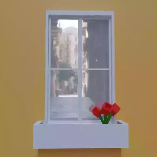Low poly window 2 Cartagena Low-poly 3D model
