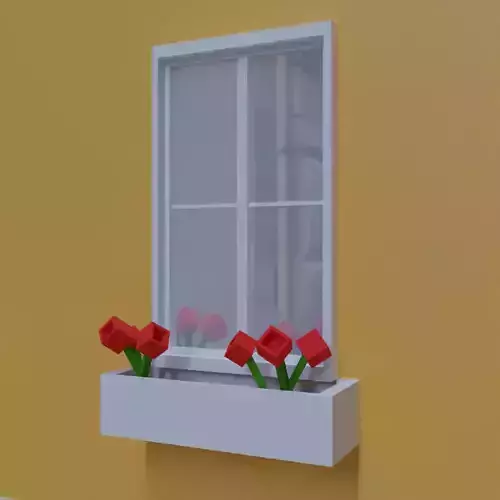 Low poly window 4 Cartagena Low-poly 3D model