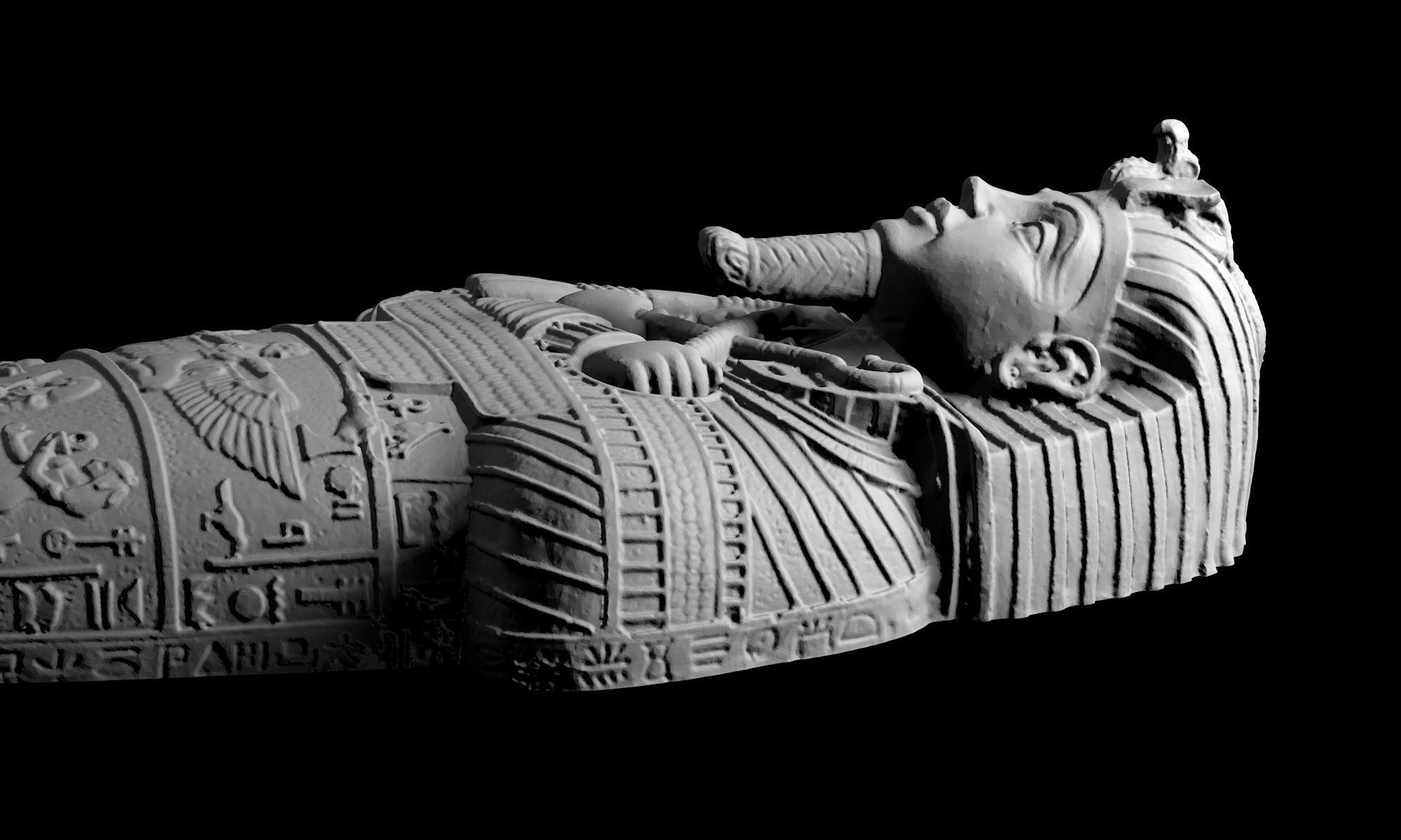 Pharaoh coffin front cap 3D model_3