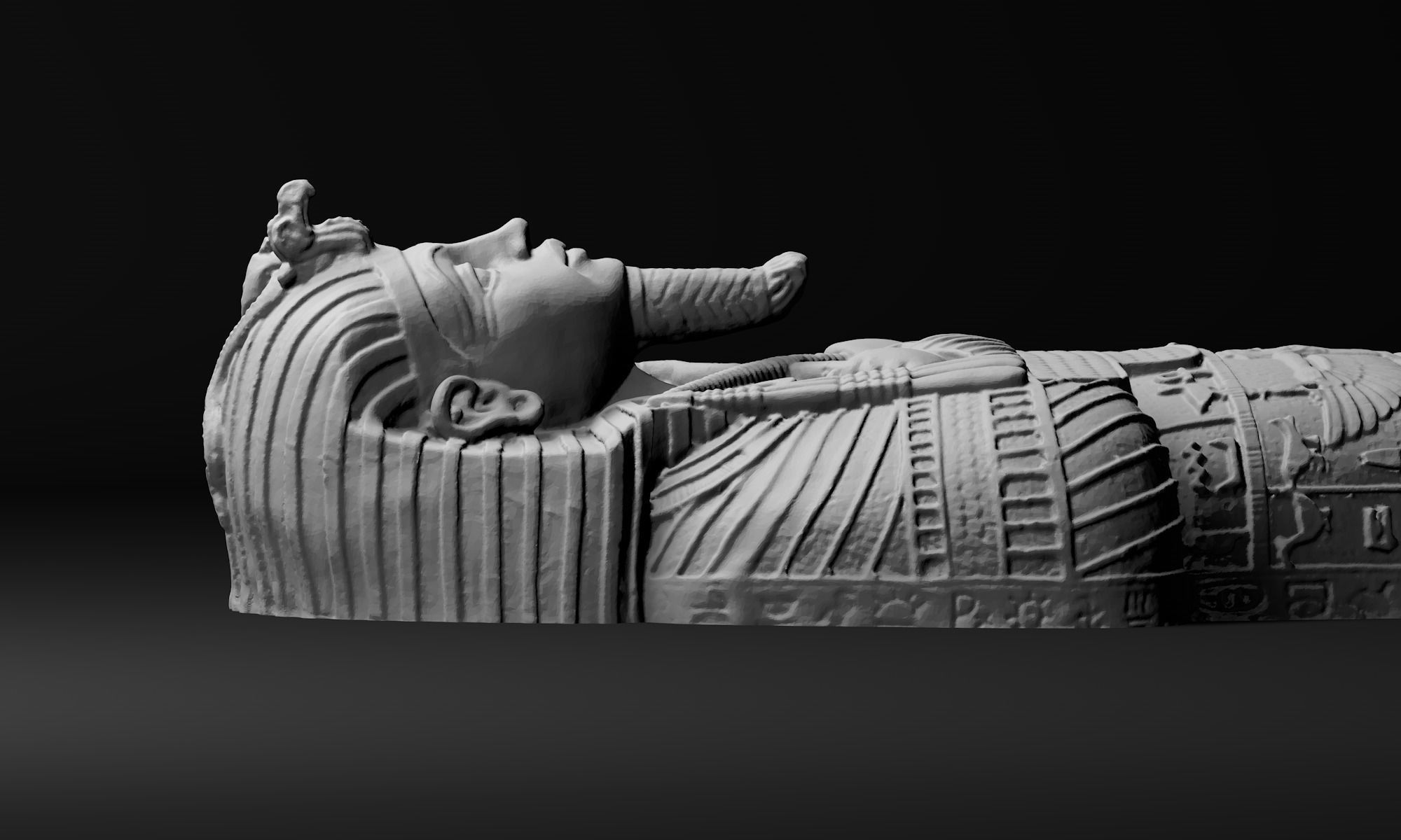 Pharaoh coffin front cap 3D model_2