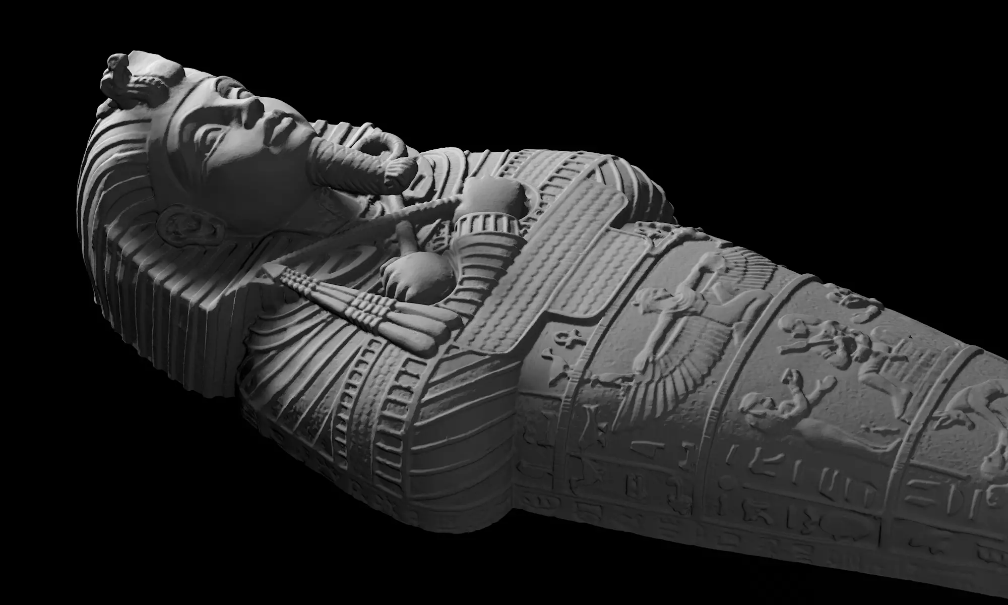 Pharaoh coffin front cap 3D model_0