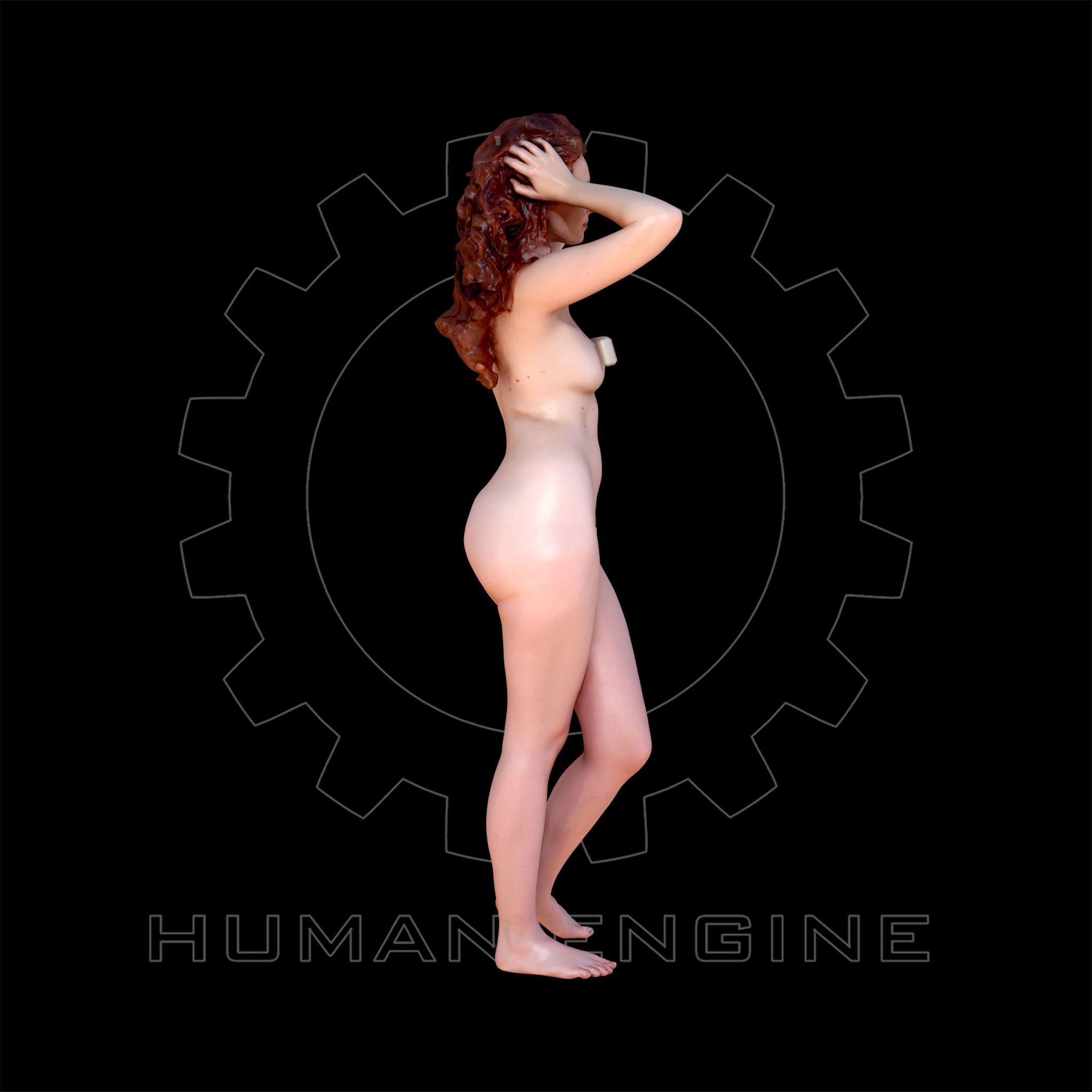 6 Nude Female Model Poses Anatomical Reference Bundle 005 Low-poly 3D model_4