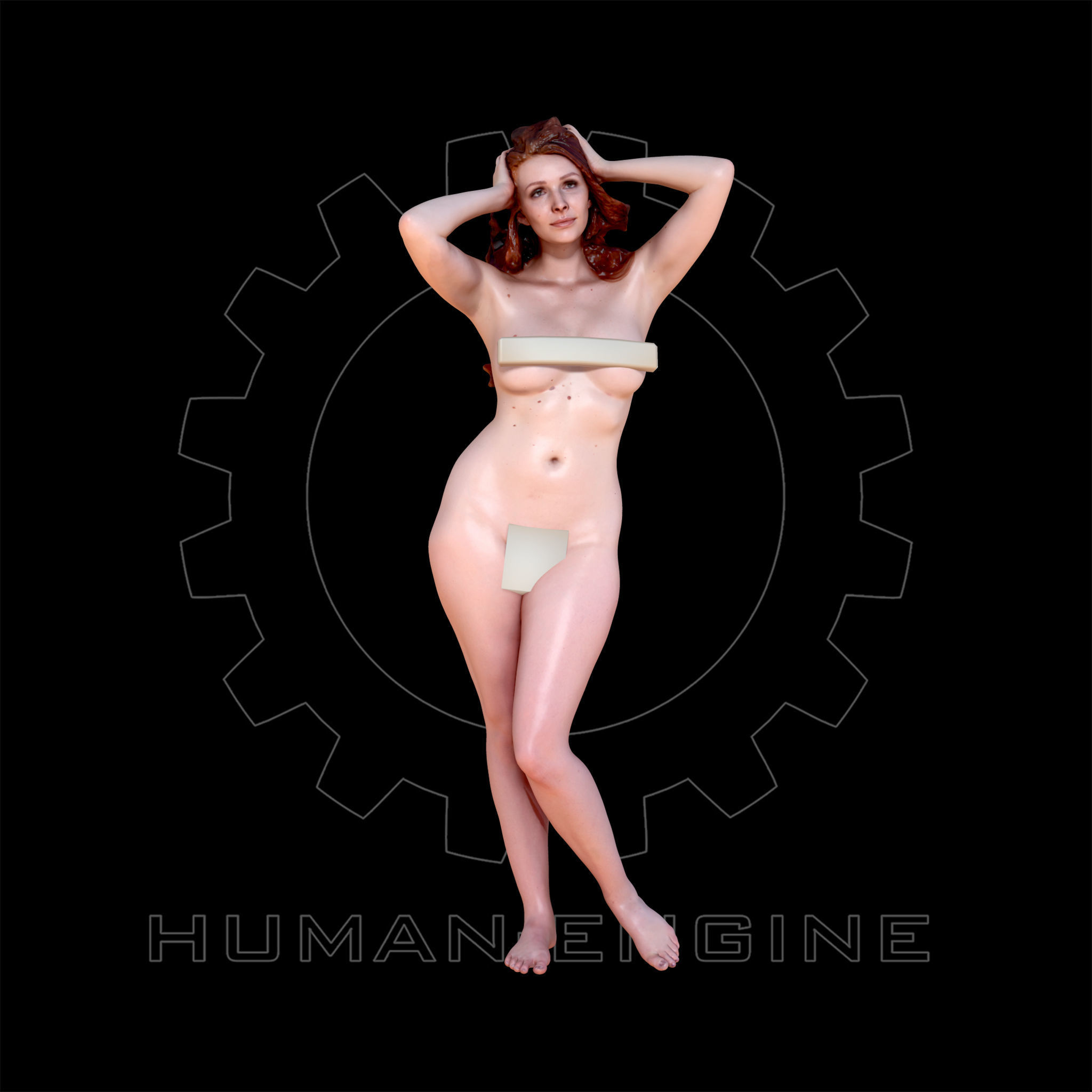 6 Nude Female Model Poses Anatomical Reference Bundle 005 Low-poly 3D model_8
