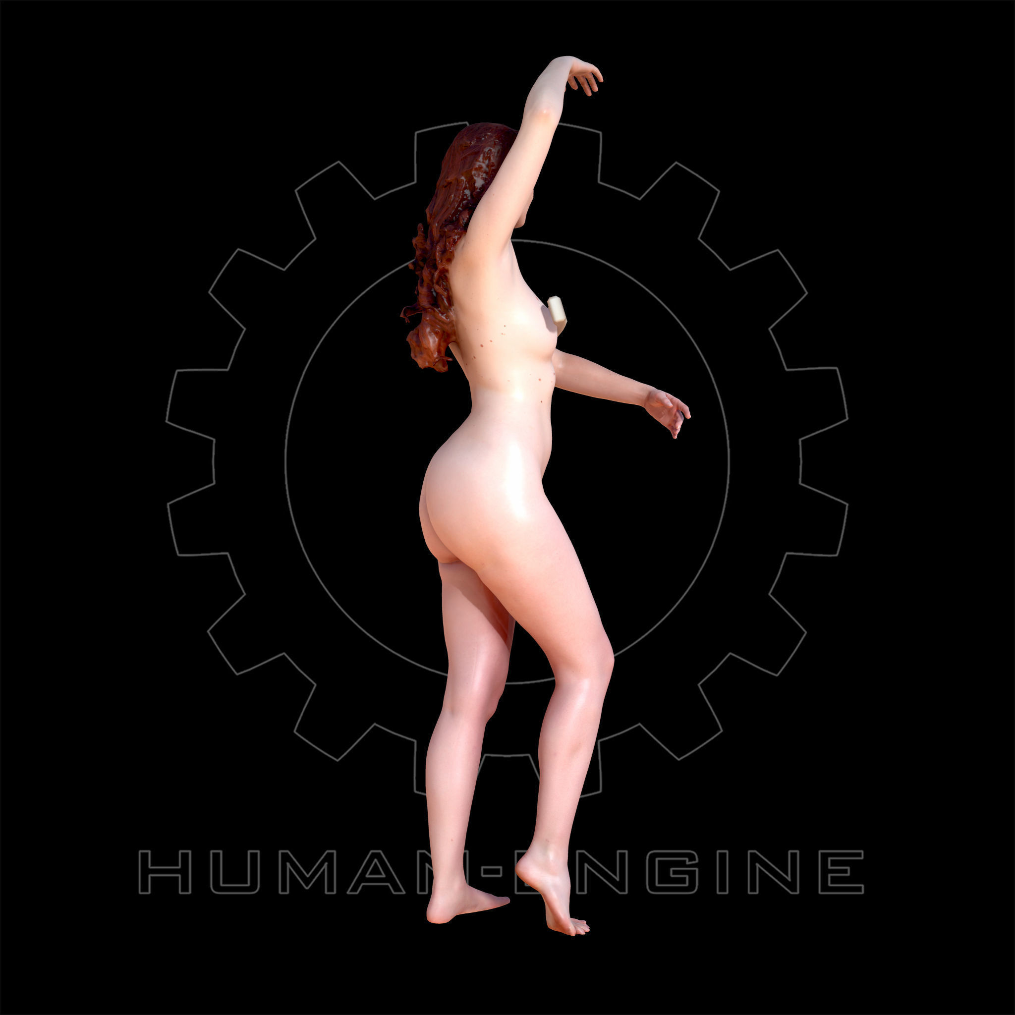 6 Nude Female Model Poses Anatomical Reference Bundle 005 Low-poly 3D model_22
