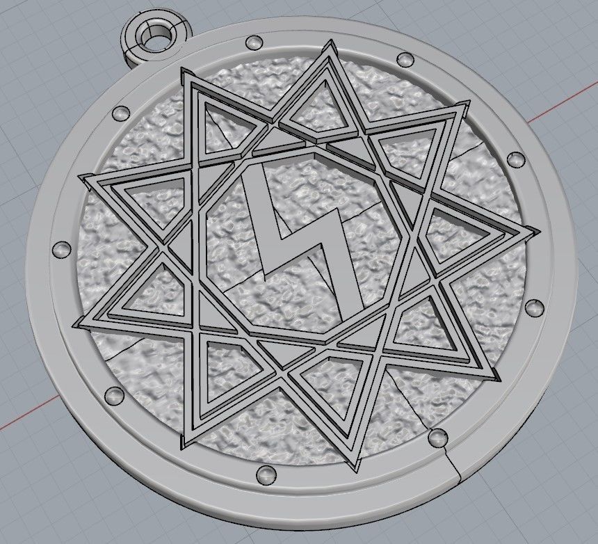 Nine pointed star amulet 3D print model_2