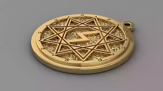 Nine pointed star amulet 3D print model Nine pointed star amulet 3D print model