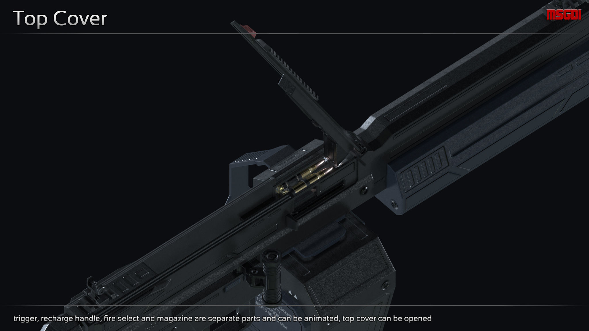 Scifi Support MG ATB 156 Low-poly 3D model_2