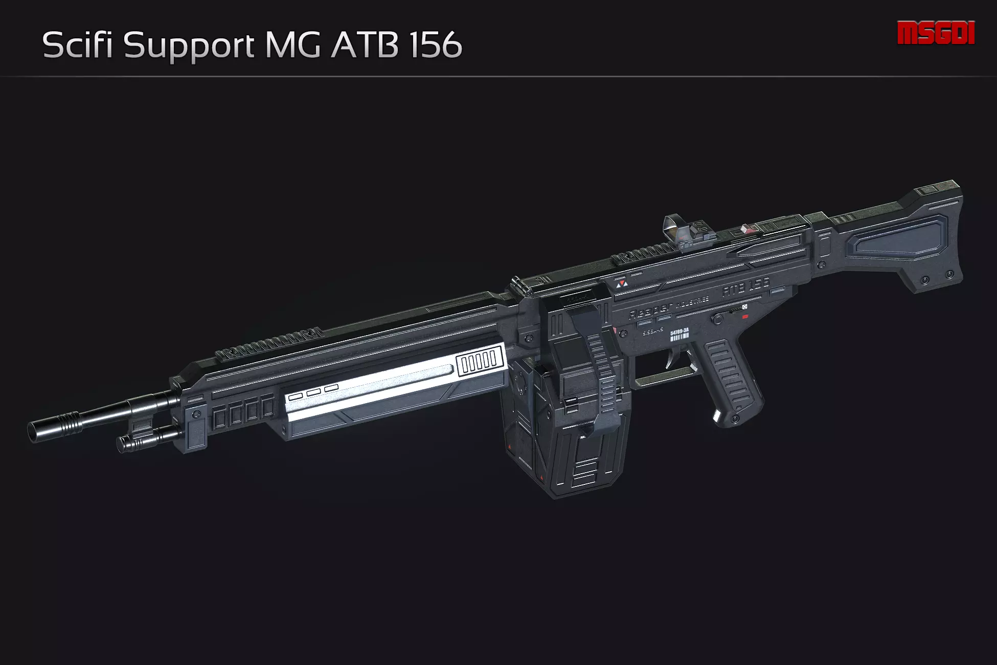 Scifi Support MG ATB 156 Low-poly 3D model_0