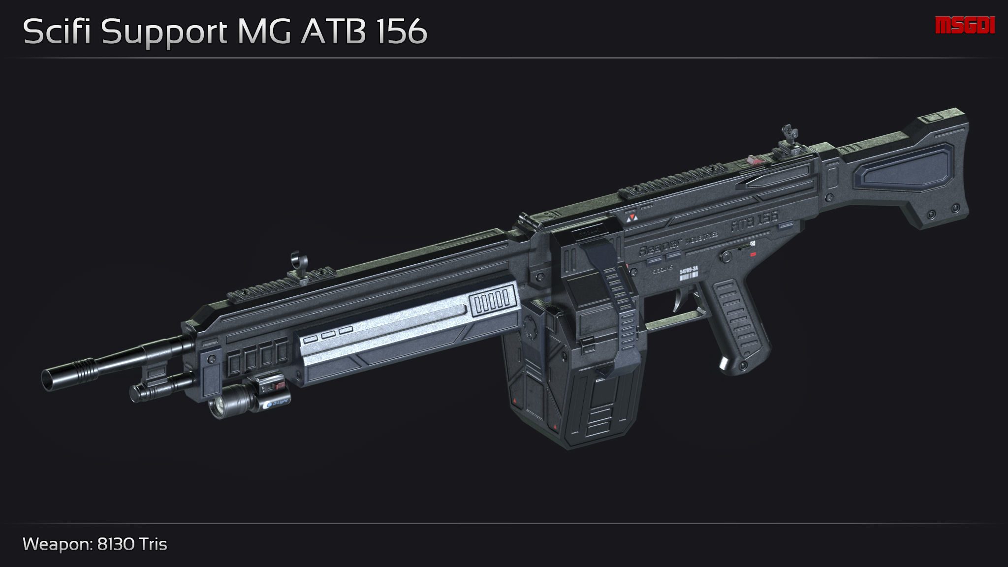 Scifi Support MG ATB 156 Low-poly 3D model_1