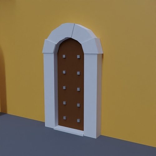 Low poly door 1 Cartagena Low-poly 3D model