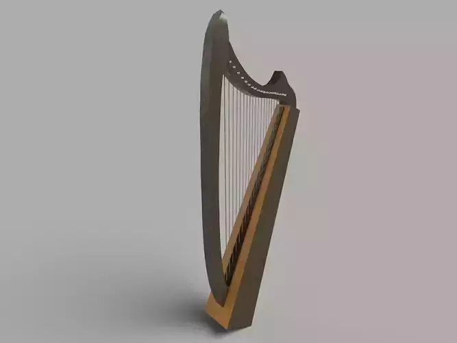 Medieval Harp Low-poly 3D model