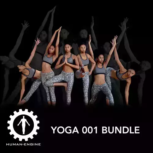 Various Yoga Female Poses with Mat 001 Bundle