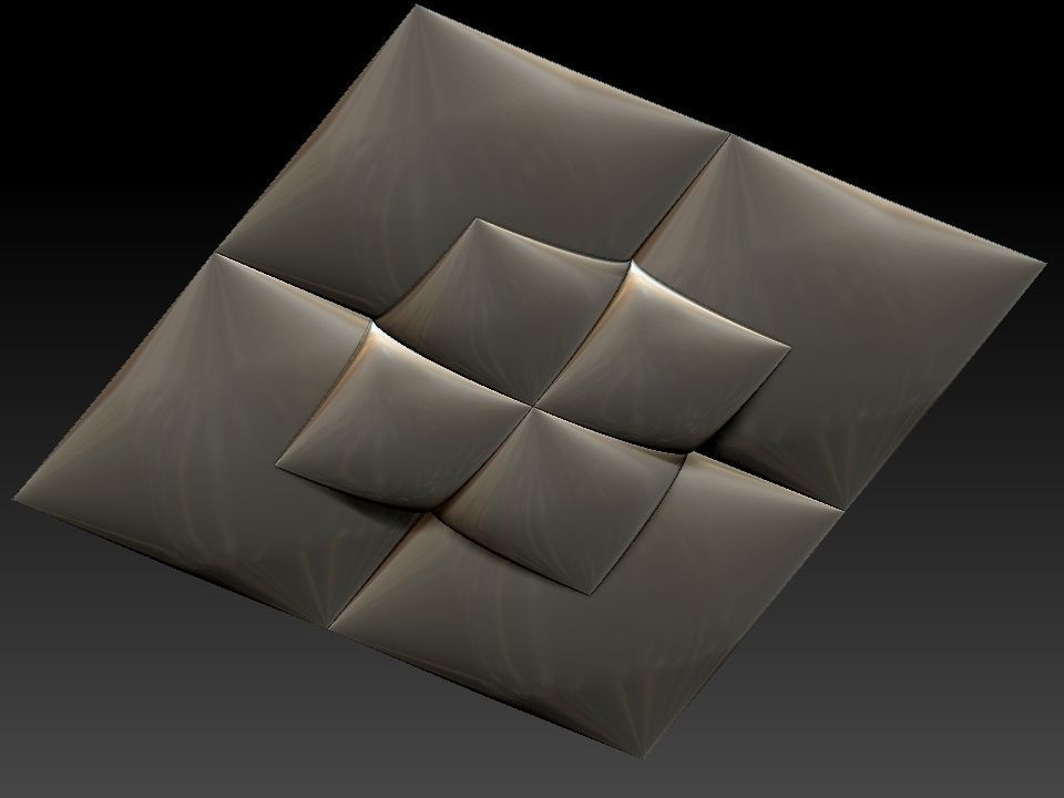 3D WALLPANEL piece of glass with squares 3D model_5