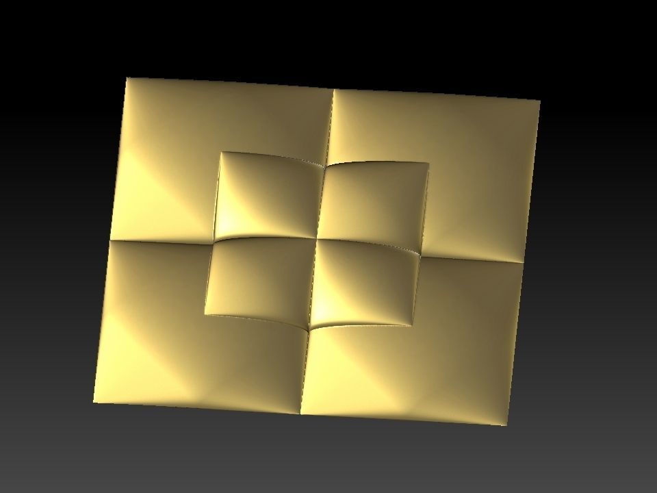 3D WALLPANEL piece of glass with squares 3D model_10