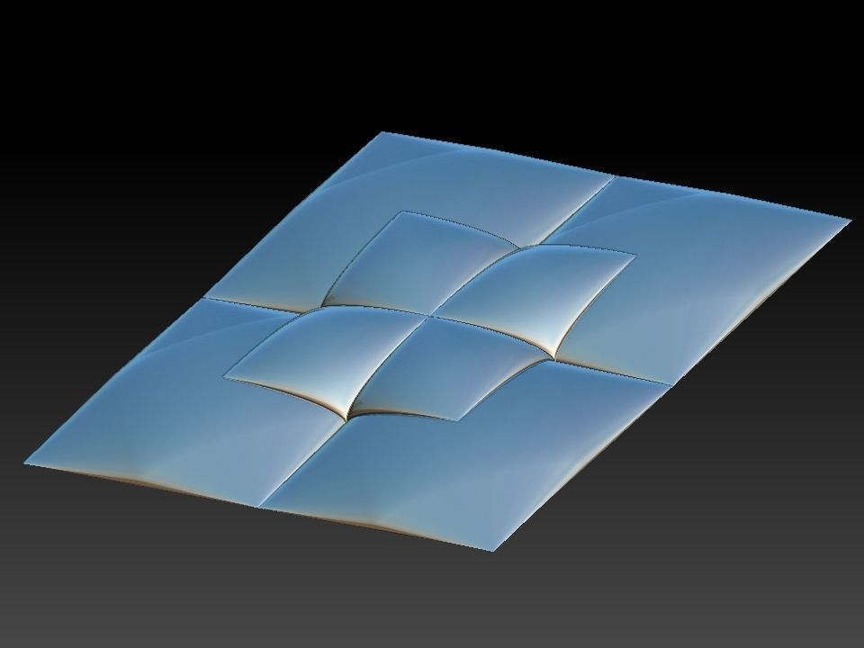 3D WALLPANEL piece of glass with squares 3D model_4