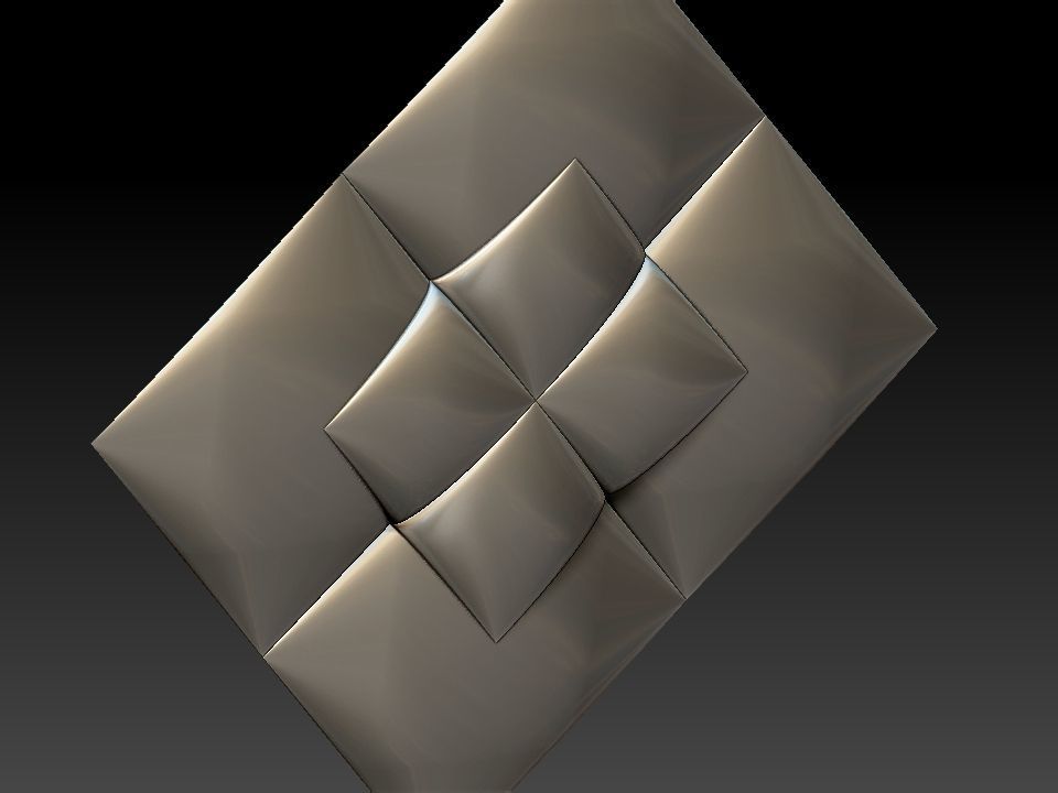 3D WALLPANEL piece of glass with squares 3D model_6