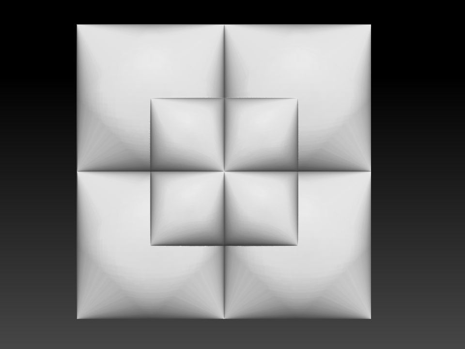 3D WALLPANEL piece of glass with squares 3D model_9