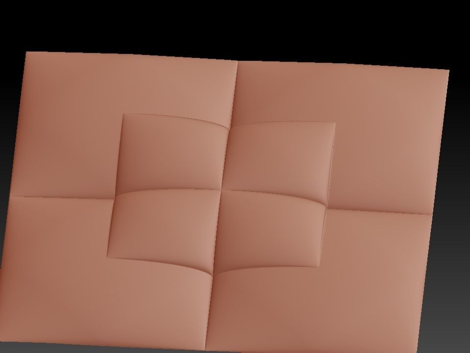 3D WALLPANEL piece of glass with squares 3D model_2