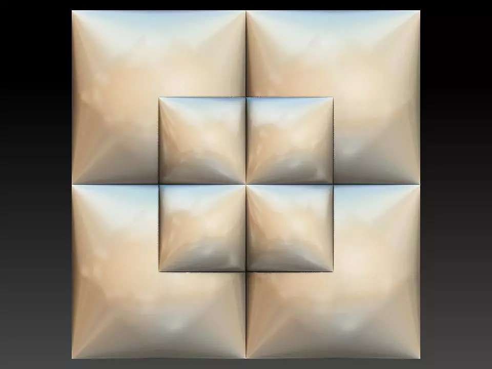 3D WALLPANEL piece of glass with squares 3D model_0