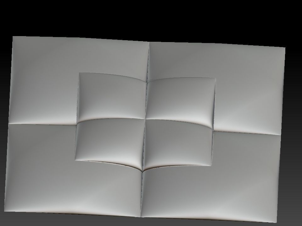3D WALLPANEL piece of glass with squares 3D model_11