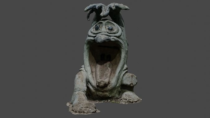 Monster statue 3 Babayka Low-poly 3D model