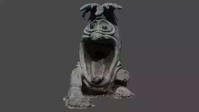 Monster statue 3 Babayka Low-poly 3D model