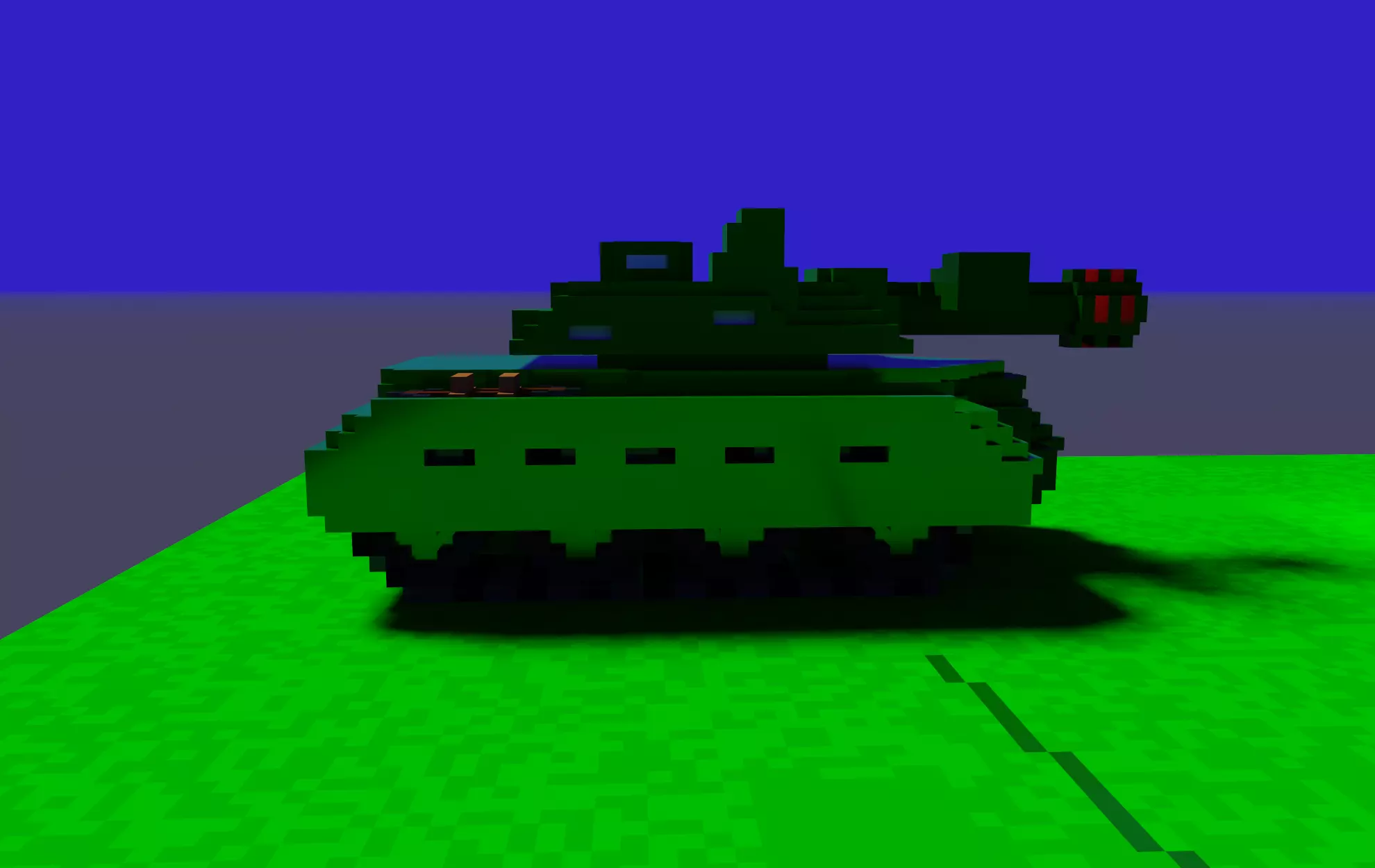 Voxel tank Low-poly 3D model