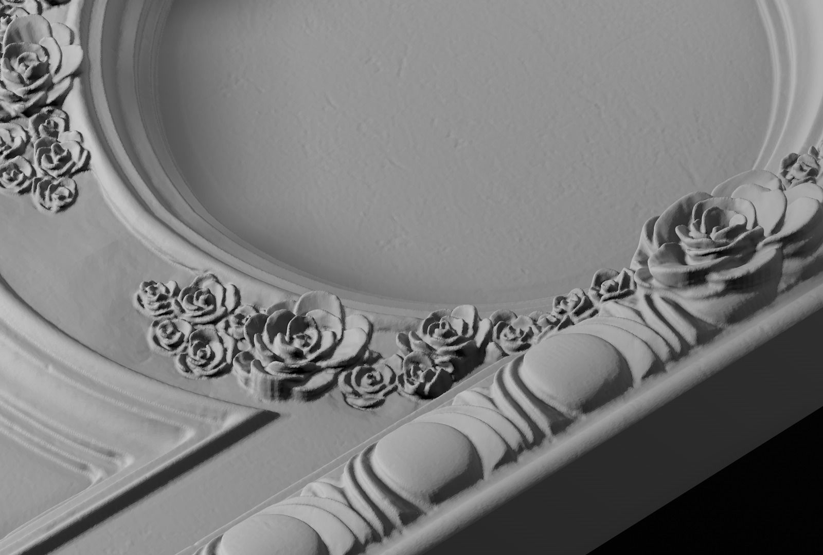 Decorative rose relief 3D model_2