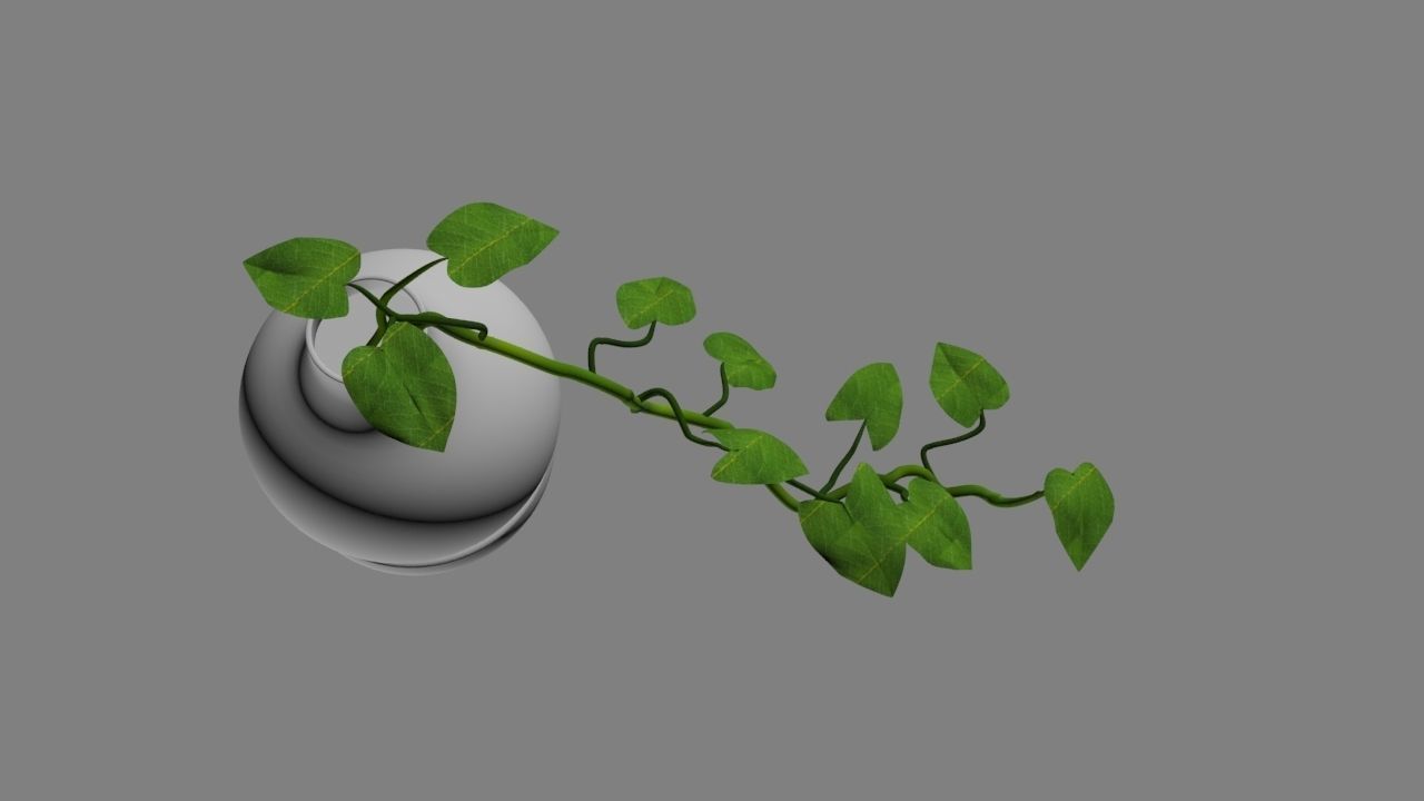 plant with pot Low-poly 3D model_1