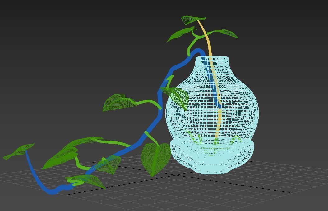 plant with pot Low-poly 3D model_7