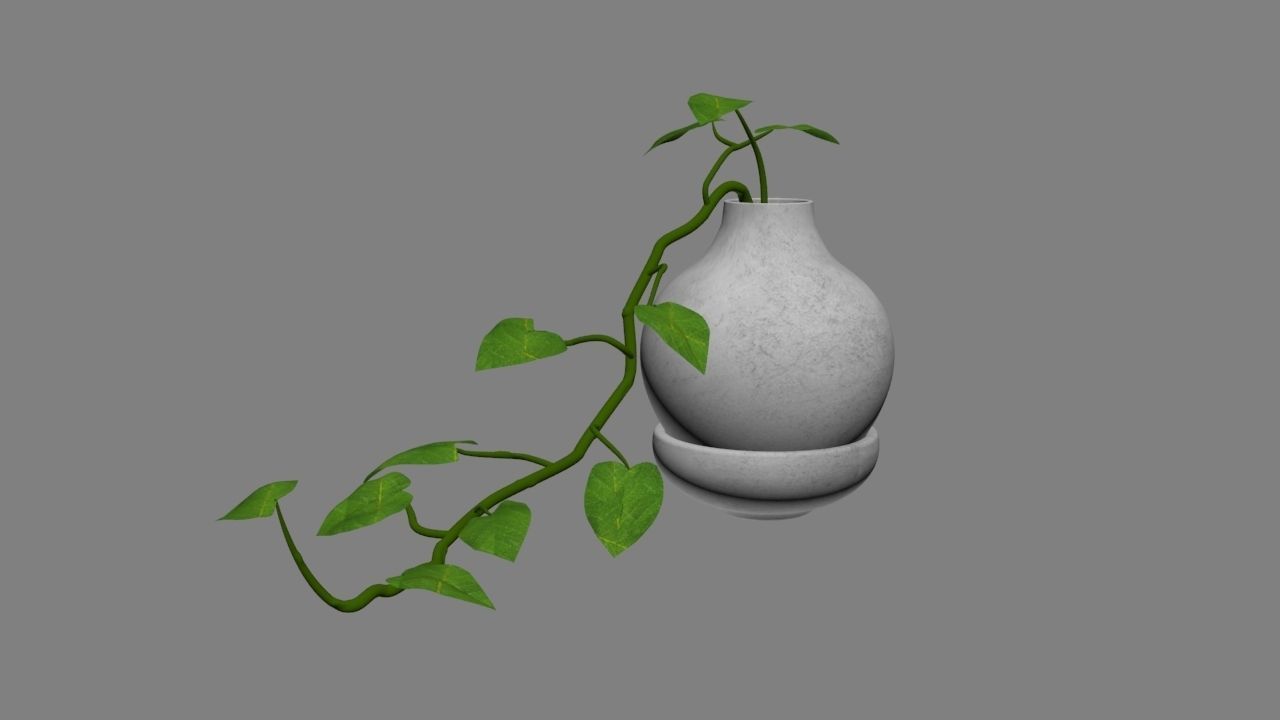 plant with pot Low-poly 3D model_2