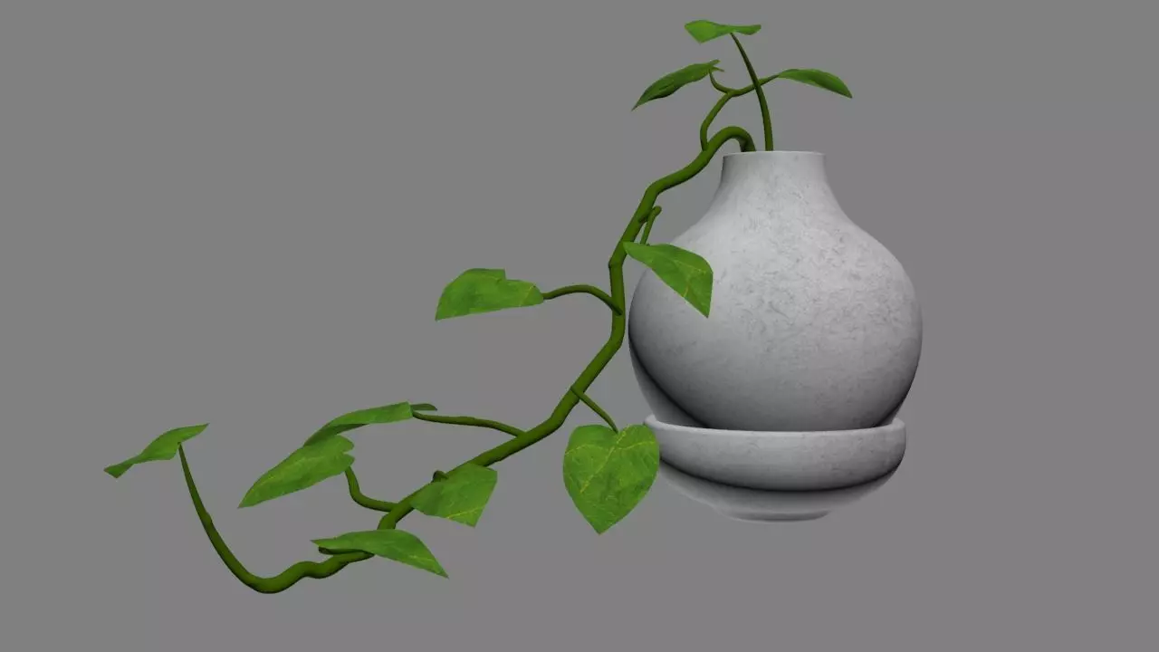 plant with pot Low-poly 3D model_0