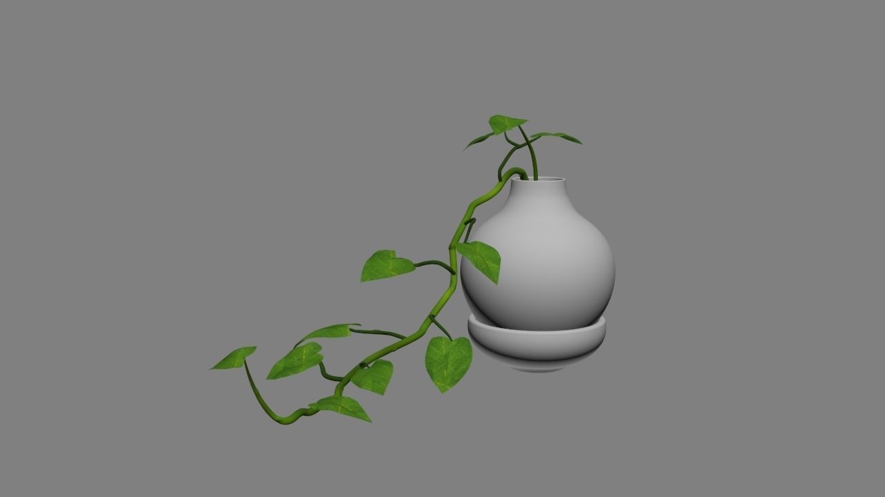 plant with pot Low-poly 3D model_3