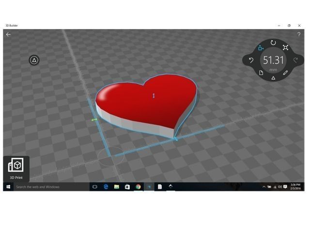 3D Flat Heart for Valentines Day Free 3D model_1