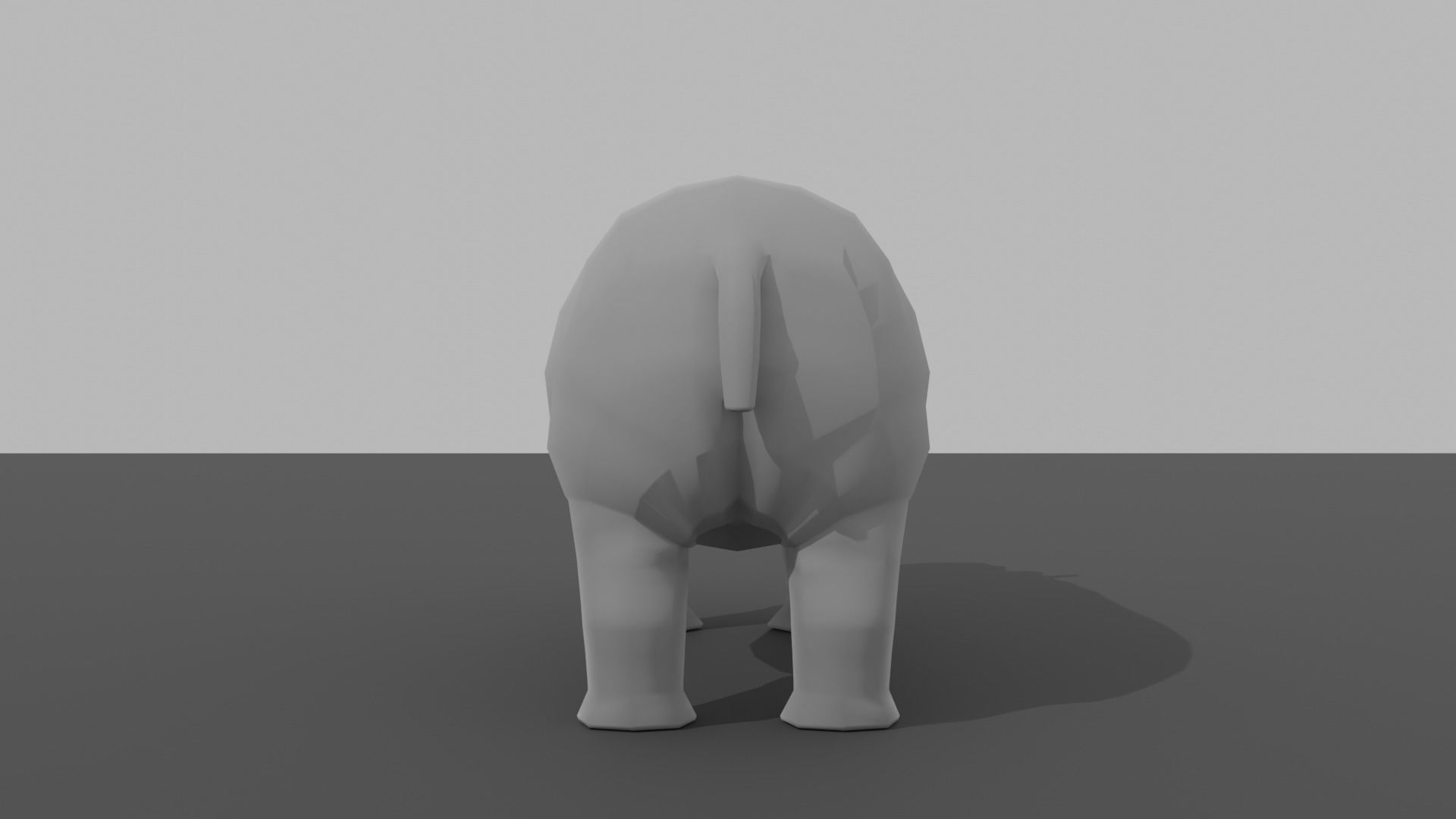 Hippo hippopotamus Low-poly 3D model_9