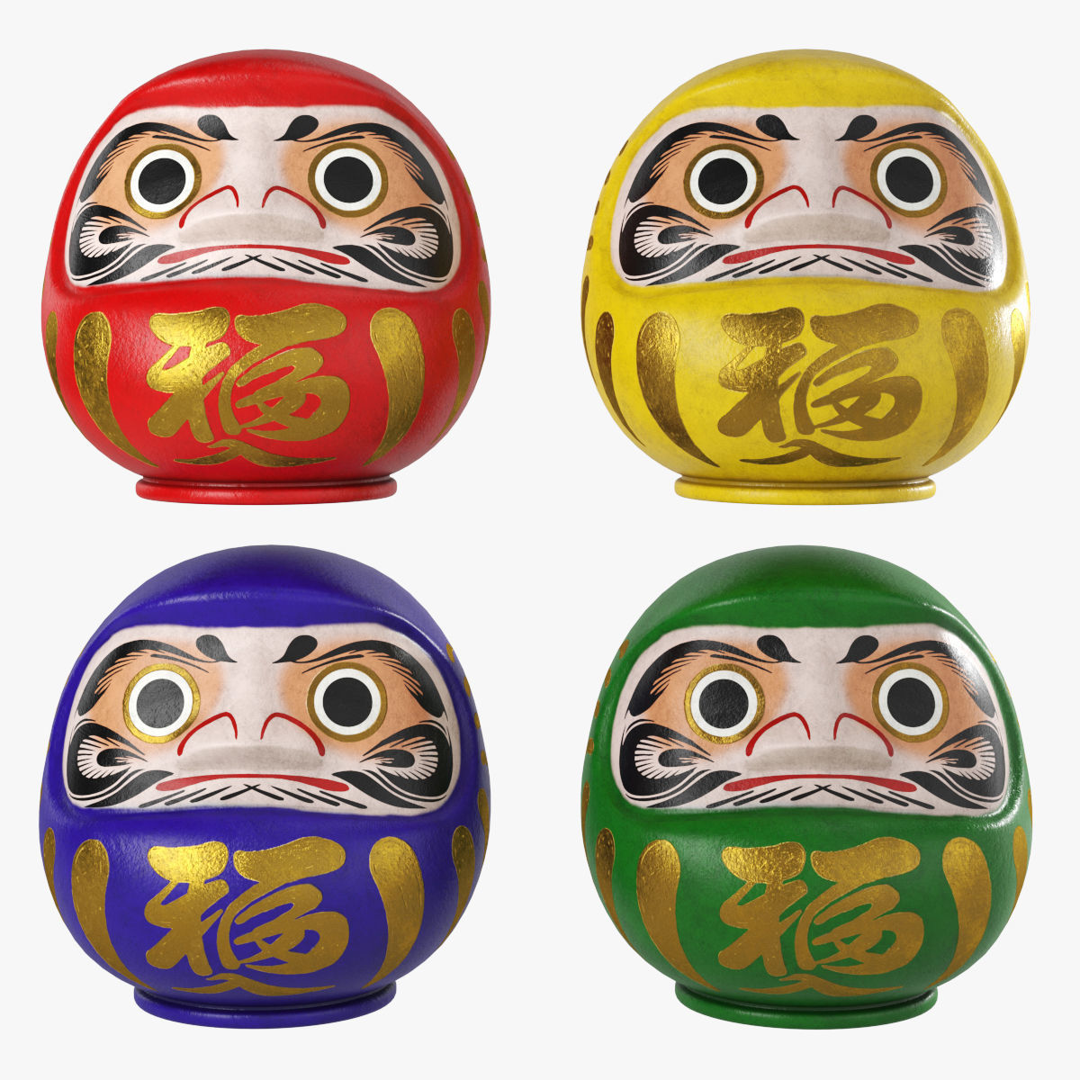 Daruma doll 3D model_2