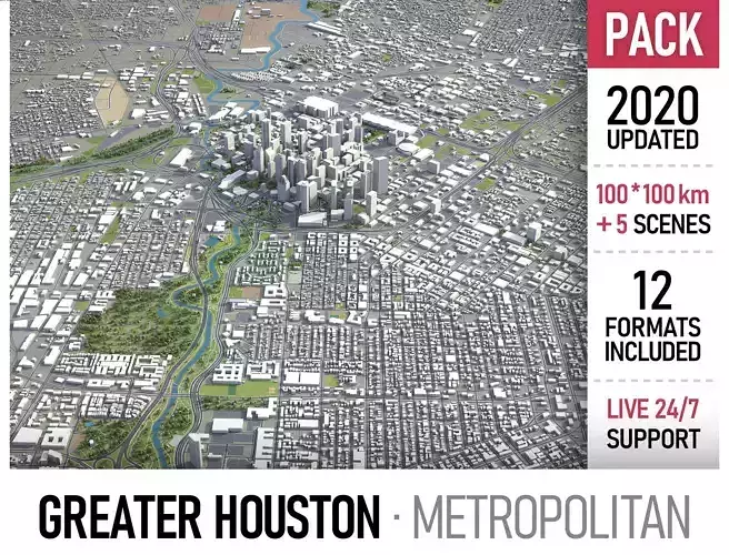 Greater Houston - metropolitan area 3D Model Collection