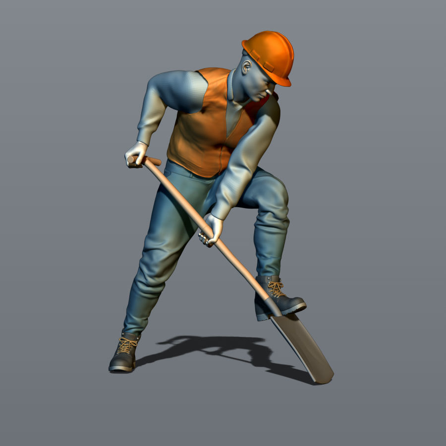 Worker with a shovel