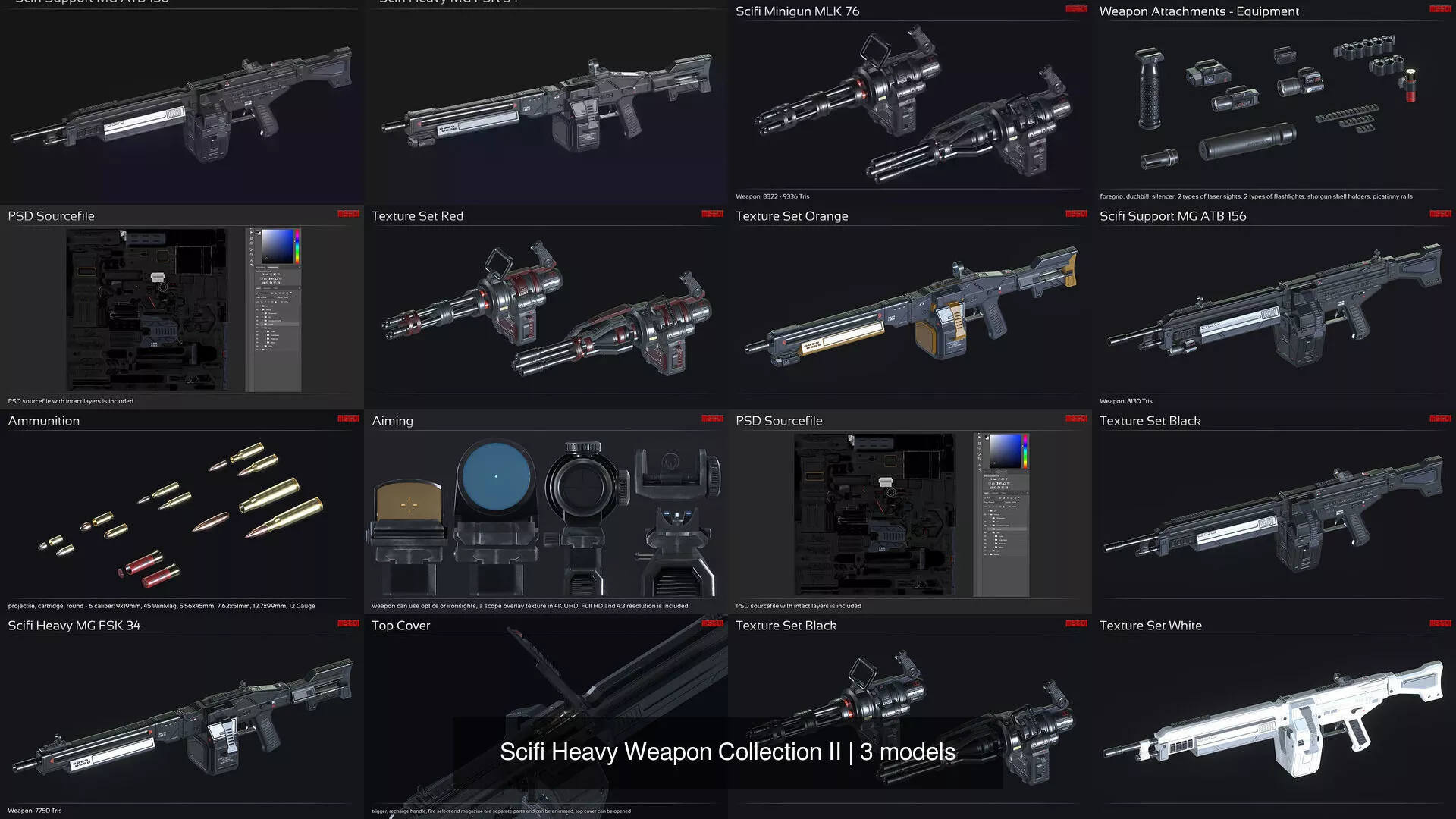 Scifi Heavy Weapon Collection II 3D Model Pack