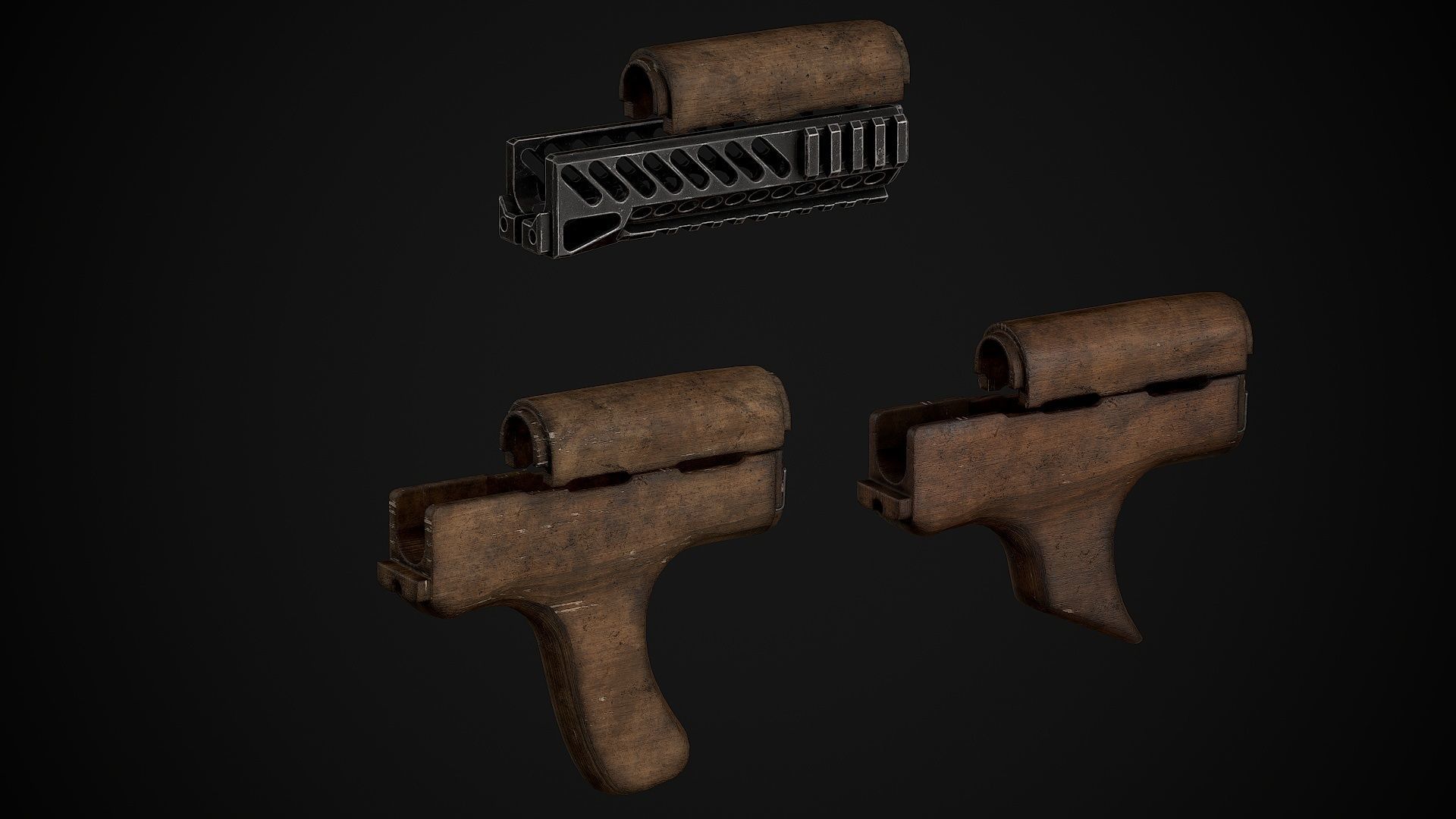 AKM-AK74 Attachments Vol 01 Low-poly 3D model_1