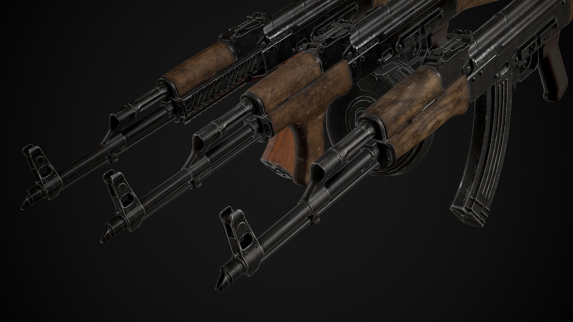 AKM-AK74 Attachments Vol 01 Low-poly 3D model_25