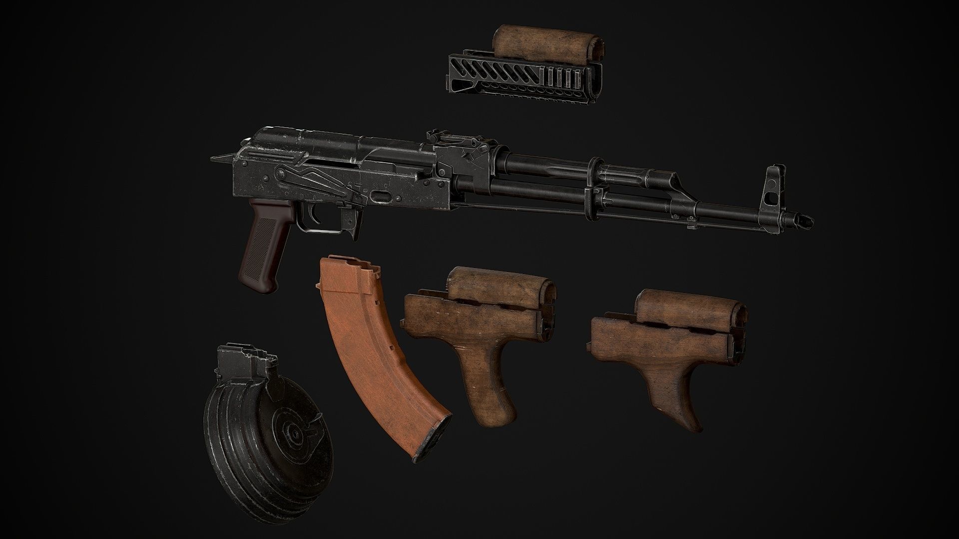 AKM-AK74 Attachments Vol 01 Low-poly 3D model_17