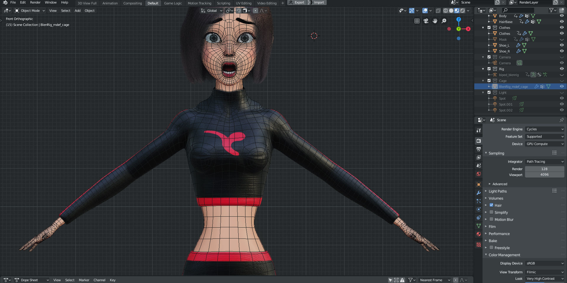 Rigged - Stylized Character Girl - Blender Cycles And Eevee 3D model_11