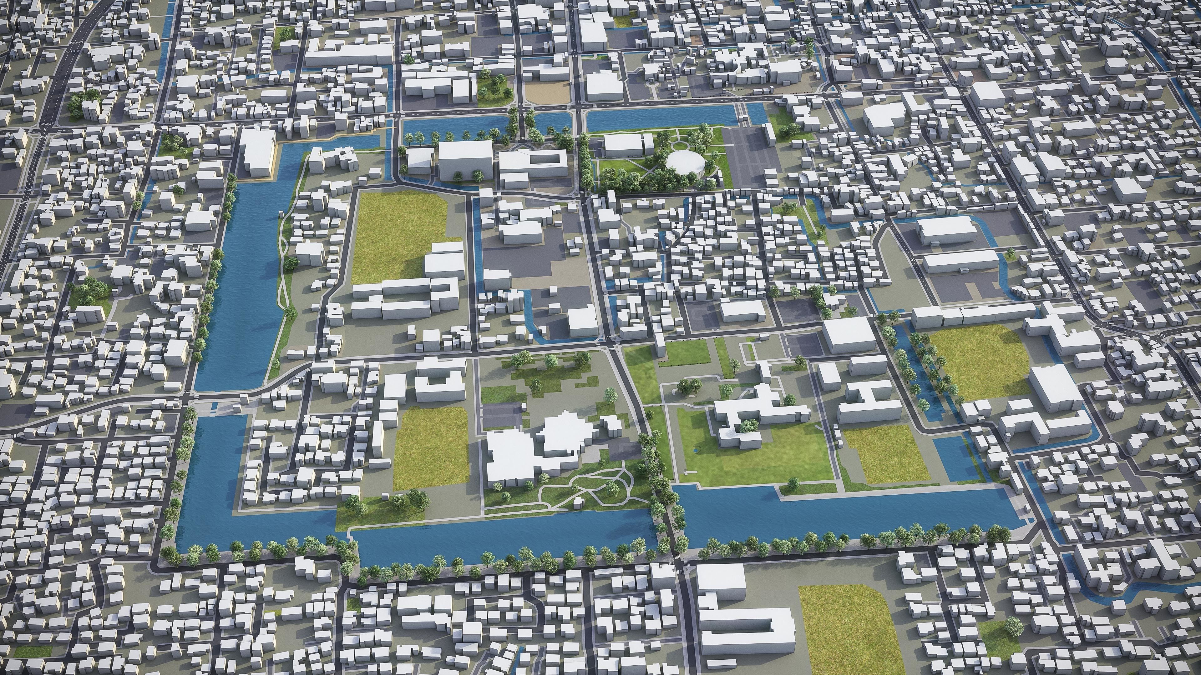 Saga - city  Low-poly 3D model_2