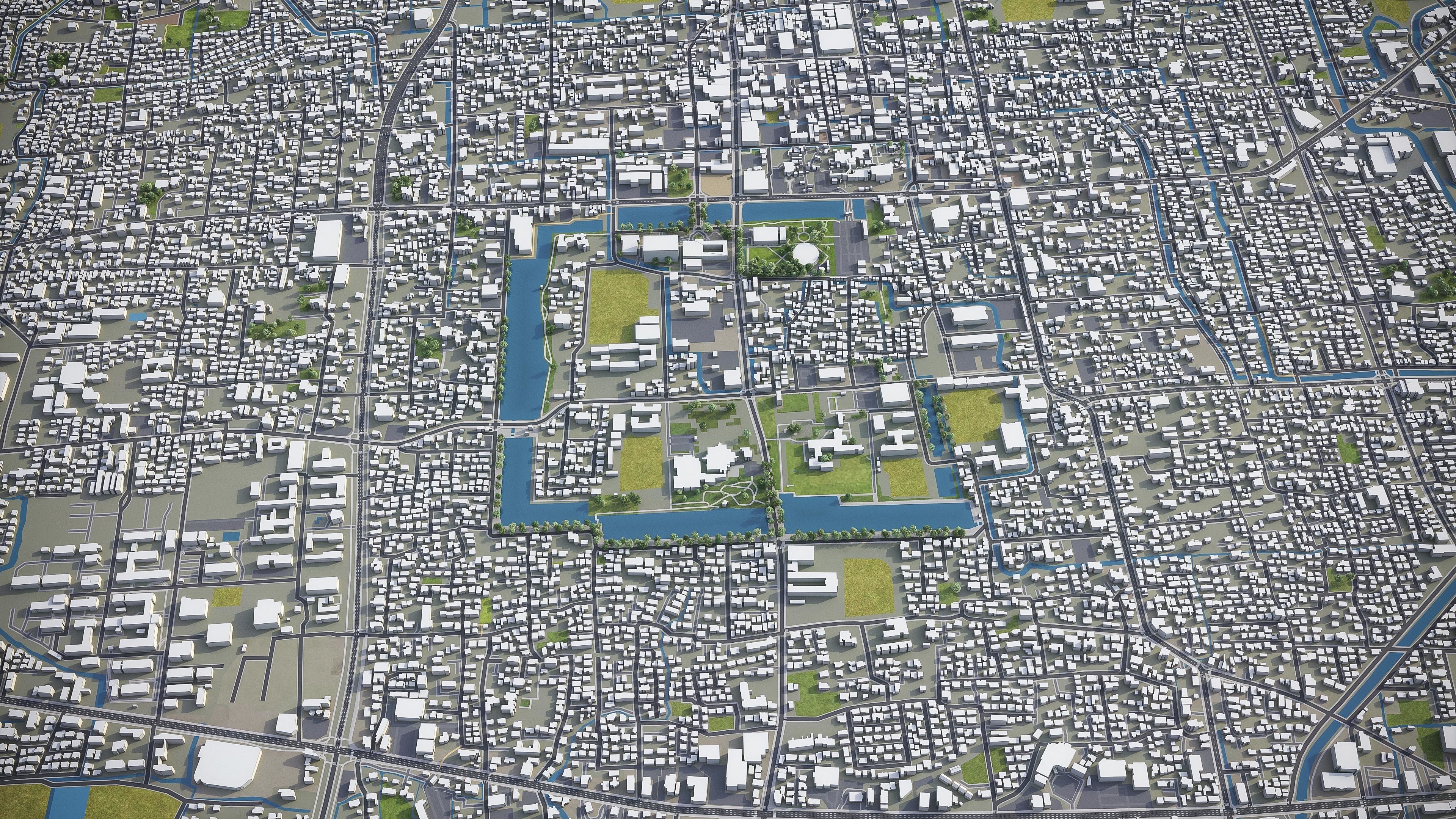 Saga - city  Low-poly 3D model_3