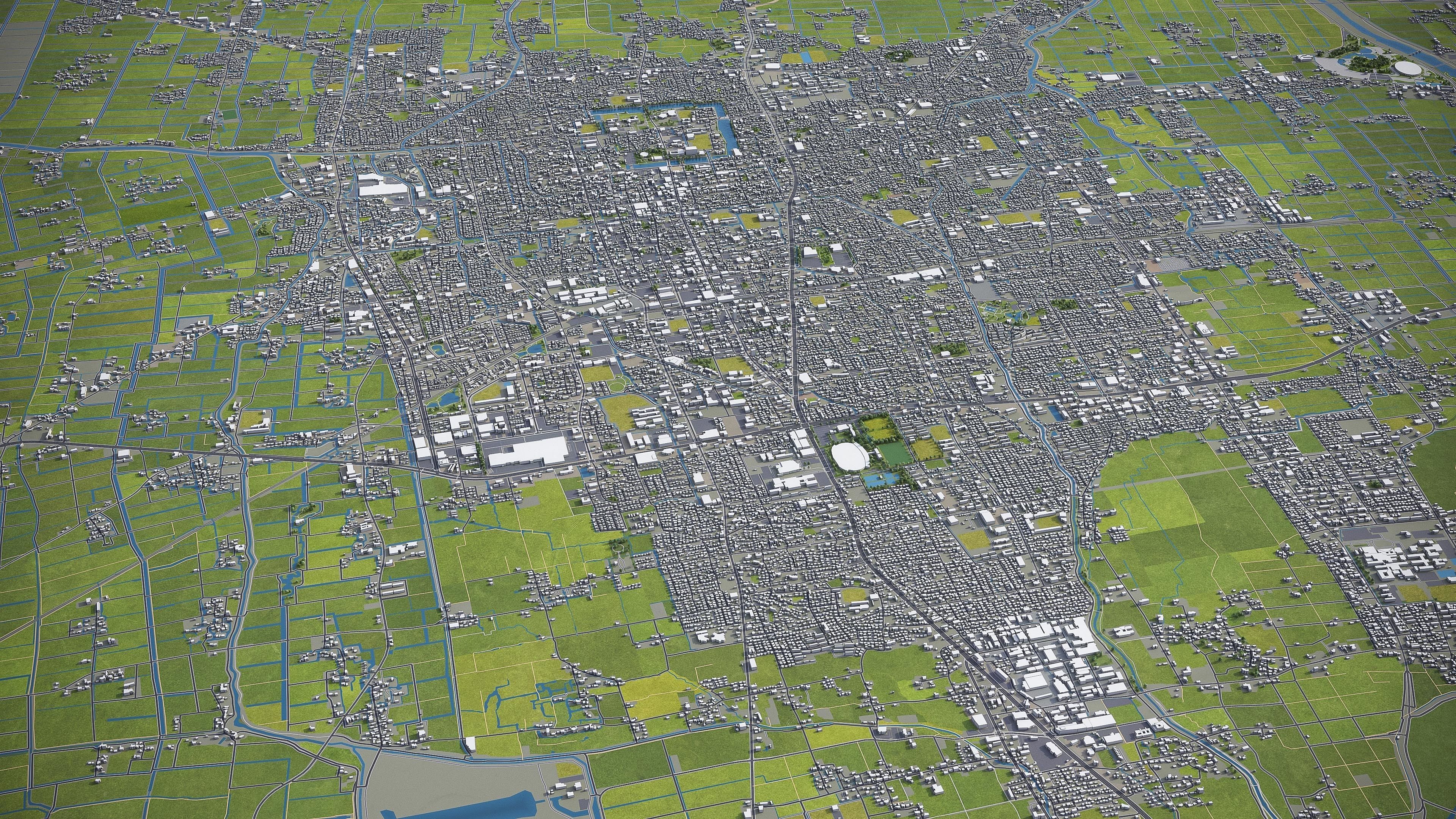 Saga - city  Low-poly 3D model_8