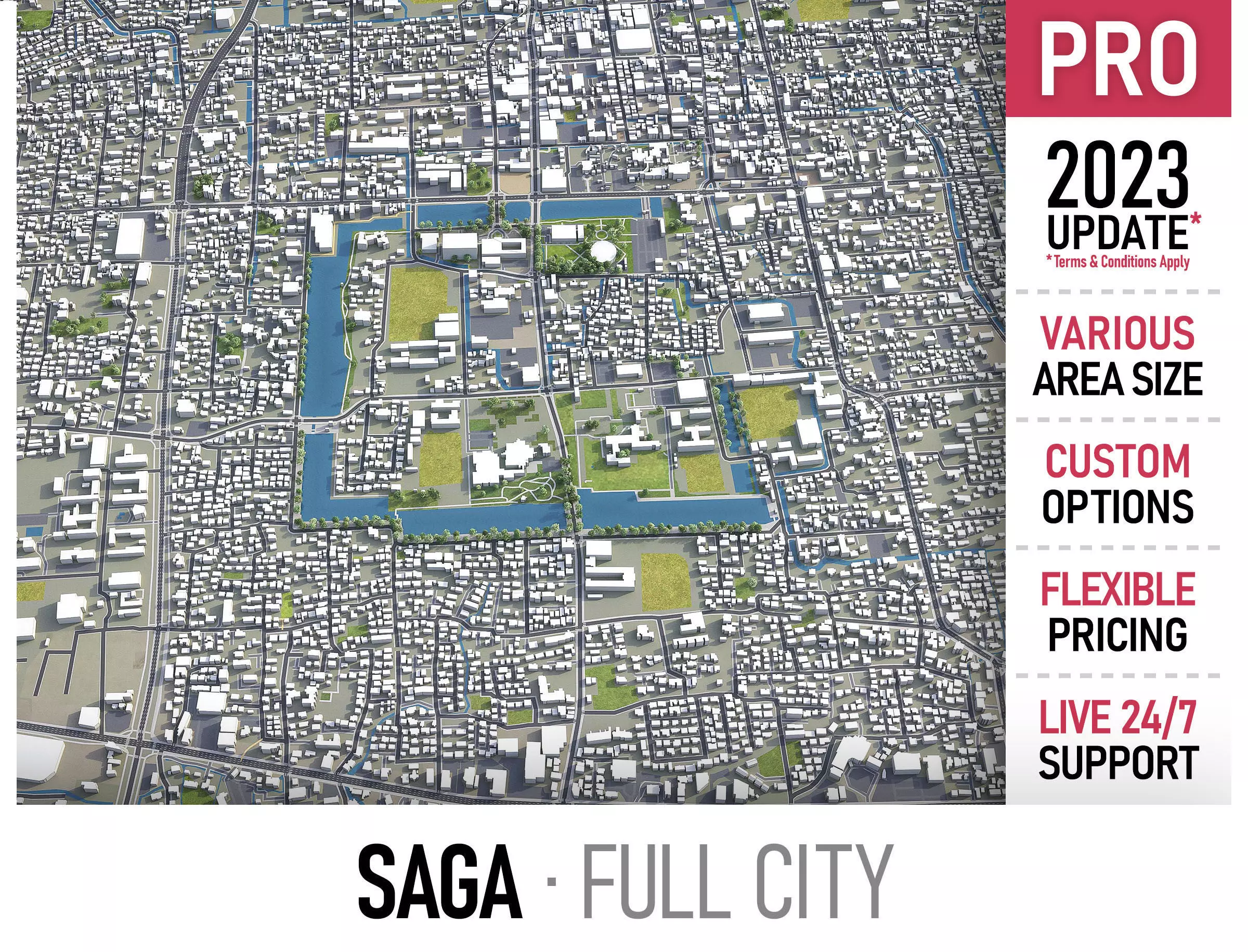 Saga - city  Low-poly 3D model_0